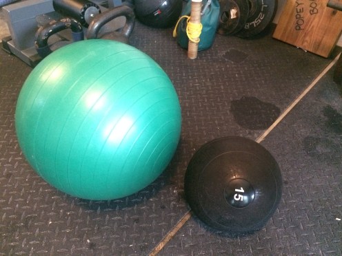 physioball and medicine ball