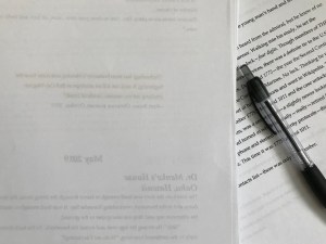 manuscript and pen